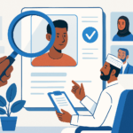 HR recruiter reviewing AI talent profiles