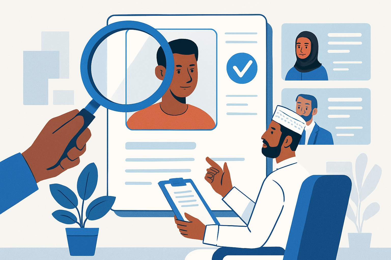 HR recruiter reviewing AI talent profiles