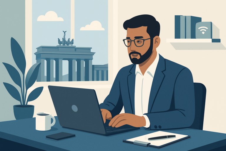 Remote AI professional working from home